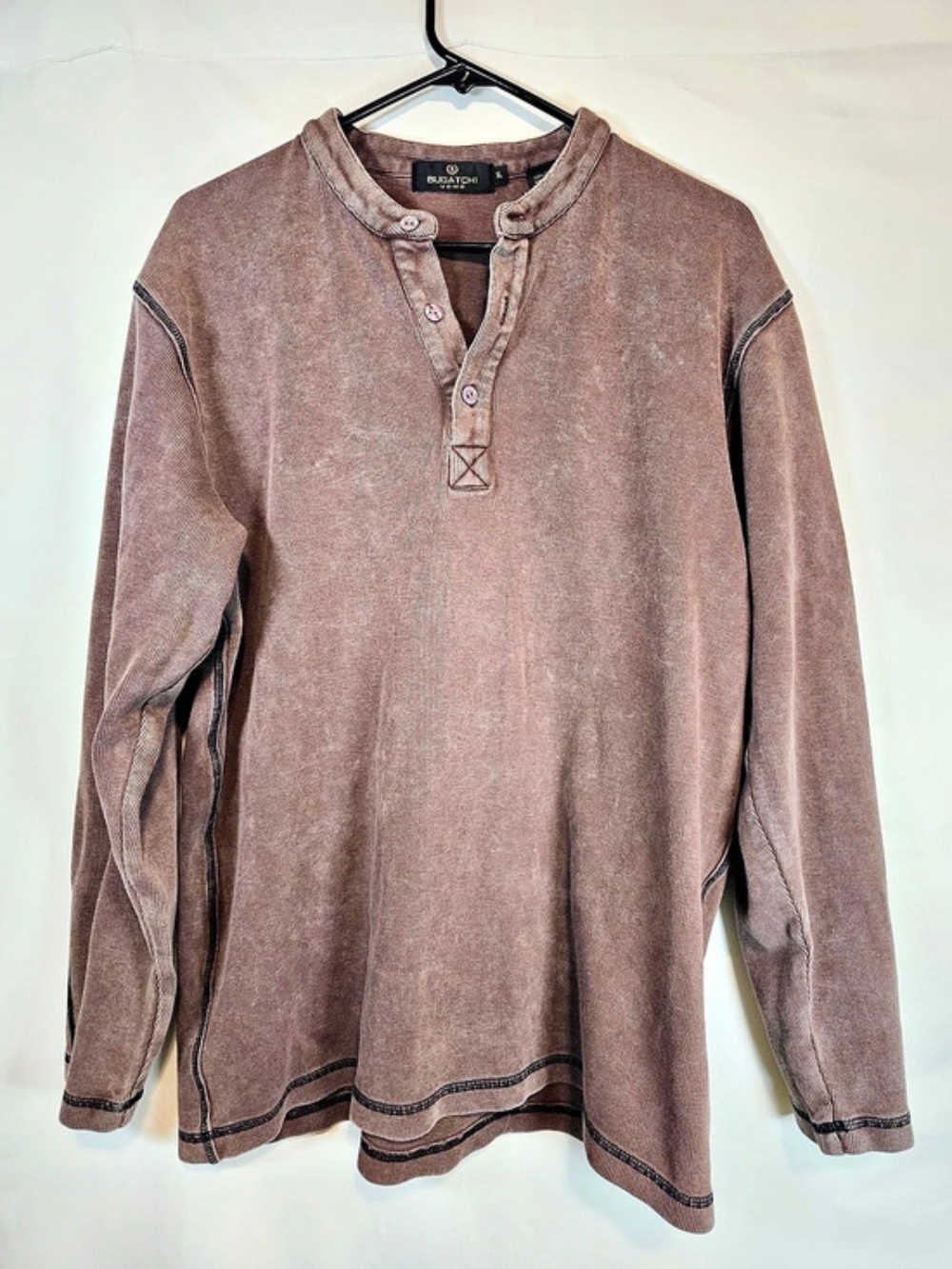 Bugatchi Uomo Men's Cotton Long Sleeve Henley XL